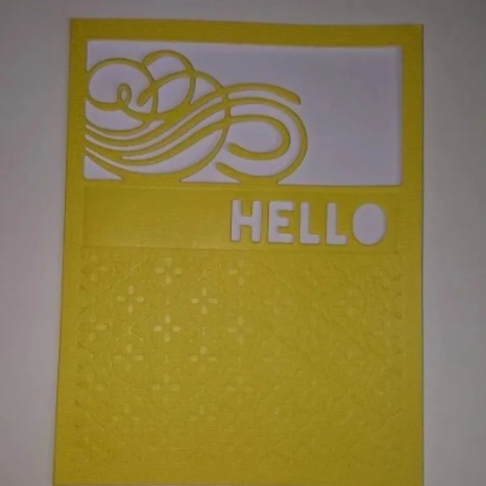 Sentiment Note Cards, Set of 6, Purple, Yellow, & Rose Note Card, Die Cut Design